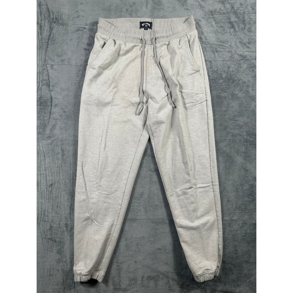 Billabong Mens Gray Heathered Jogger Sweatpants Small Drawstring Cuffs